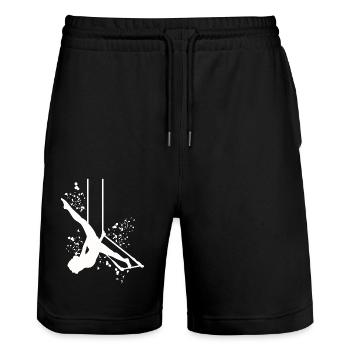 Aerialist Cloud Swing Kinder Trapez - Stanley/Stella Unisex Bio Joggingshorts Trainer  - Schwarz - Vorne - Nik (191cm) & Marisol (170cm)