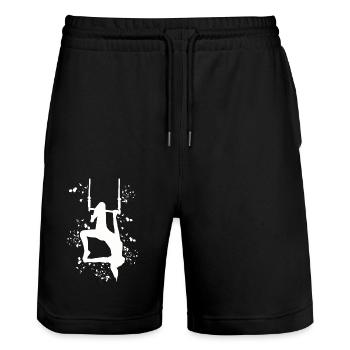 Aerialist Cloud Swing Kinder Trapez - Stanley/Stella Unisex Bio Joggingshorts Trainer  - Schwarz - Vorne - Nik (191cm) & Marisol (170cm)