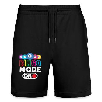 Mode bingo activé pour les joueurs de bingo - Short de jogging bio TRAINER Stanley/Stella unisexe - noir - Devant - Nik (191cm) & Marisol (170cm)