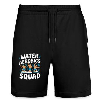 Water aerobics squad: your team for fun in the - Stanley/Stella Trainer Unisex Organic Jogging Shorts - black - Front - Nik (191cm) & Marisol (170cm)