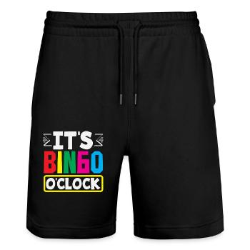Es Ist Bingo O'Clock Für Bingo Spieler - Stanley/Stella Unisex Bio Joggingshorts Trainer  - Schwarz - Vorne - Nik (191cm) & Marisol (170cm)
