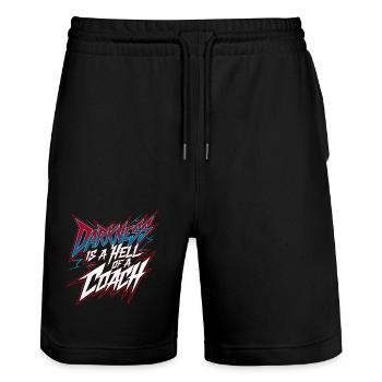 Darkness Is A Hell Of A Coach 10 - Stanley/Stella Unisex Bio Joggingshorts Trainer  - Schwarz - Vorne - Nik (191cm) & Marisol (170cm)