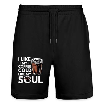I Like My Coffee Cold Like My Soul 10 - Stanley/Stella Unisex Bio Joggingshorts Trainer  - Schwarz - Vorne - Nik (191cm) & Marisol (170cm)
