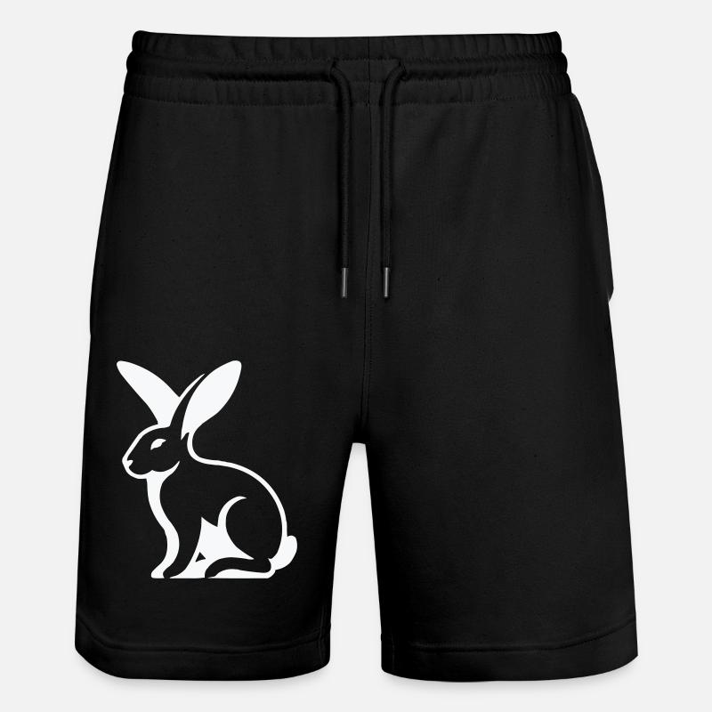 hase kaninchen - Stanley/Stella Unisex Bio Joggingshorts Trainer - Schwarz