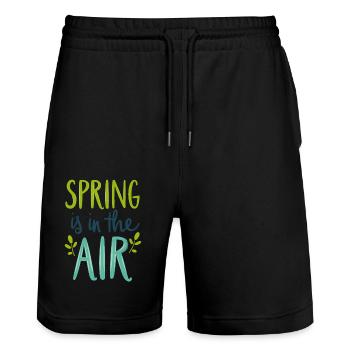 Spring is in the Air - Stanley/Stella Unisex Bio Joggingshorts Trainer  - Schwarz - Vorne - Nik (191cm) & Marisol (170cm)