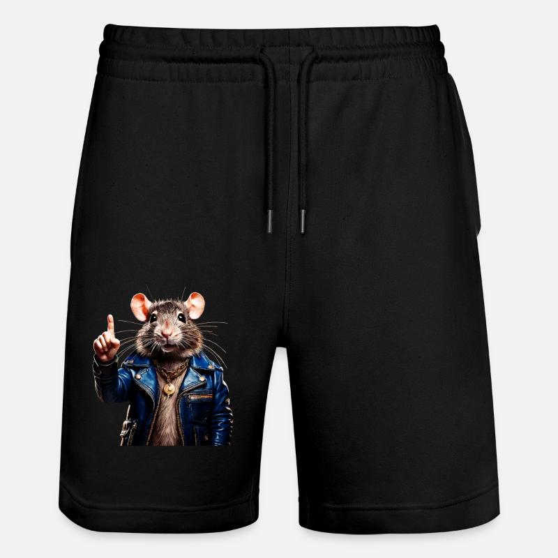 Le RAT lève l’index - Short de jogging bio TRAINER Stanley/Stella unisexe - noir