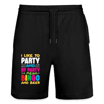 Ich Feier Und Mit Bingo Und Bier - Stanley/Stella Unisex Bio Joggingshorts Trainer  - Schwarz - Vorne - Nik (191cm) & Marisol (170cm)