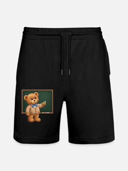 Teddybär Lehrer - Stanley/Stella Unisex Bio Joggingshorts Trainer  - Schwarz