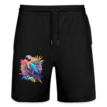 Perroquet Perroquet Perroquet - Short de jogging bio TRAINER Stanley/Stella unisexe - noir - Devant - Nik (191cm) & Marisol (170cm)