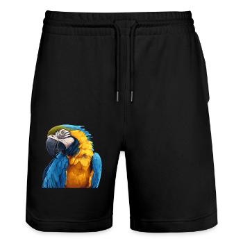 Perroquet Perroquet Perroquet - Short de jogging bio TRAINER Stanley/Stella unisexe - noir - Devant - Nik (191cm) & Marisol (170cm)