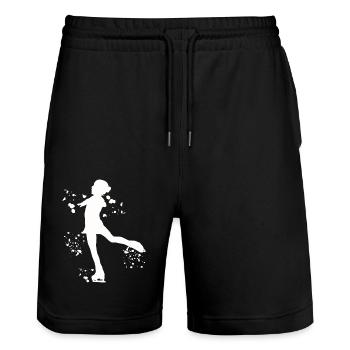 Figure Skating Skating Figure Skating - Stanley/Stella Trainer Unisex Organic Jogging Shorts - black - Front - Nik (191cm) & Marisol (170cm)