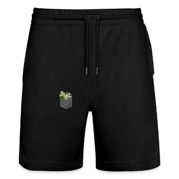 Poche de jardinage pour amoureux des plantes - Short de jogging bio TRAINER Stanley/Stella unisexe - noir - Devant - Nik (191cm) & Marisol (170cm)
