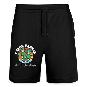Plant Lover Gardening I Like - Stanley/Stella Trainer Unisex Organic Jogging Shorts - black - Front - Nik (191cm) & Marisol (170cm)