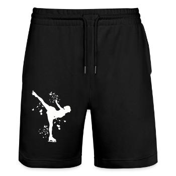Figure Skating Skating Figure Skating - Stanley/Stella Trainer Unisex Organic Jogging Shorts - black - Front - Nik (191cm) & Marisol (170cm)
