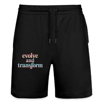 Evolve And Transform Inspirierende Spiritualität - Short de jogging bio TRAINER Stanley/Stella unisexe - noir - Devant - Nik (191cm) & Marisol (170cm)