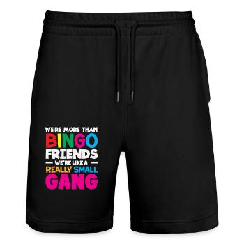 Bingo Friends Like a Little Gang - Stanley/Stella Trainer Unisex Organic Jogging Shorts - black - Front - Nik (191cm) & Marisol (170cm)