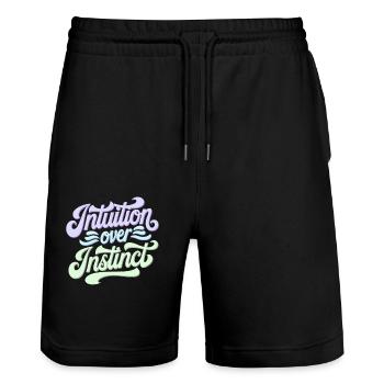 Intuition Über Instinkt Inspirierendes - Stanley/Stella Unisex Bio Joggingshorts Trainer  - Schwarz - Vorne - Nik (191cm) & Marisol (170cm)