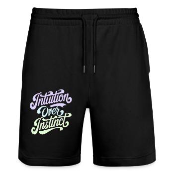 Intuition Über Instinkt Inspirierendes - Stanley/Stella Unisex Bio Joggingshorts Trainer  - Schwarz - Vorne - Nik (191cm) & Marisol (170cm)