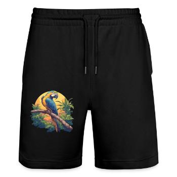 Perroquet Perroquet Perroquet - Short de jogging bio TRAINER Stanley/Stella unisexe - noir - Devant - Nik (191cm) & Marisol (170cm)