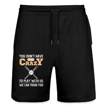 Lustiger Baseball Spruch Baseball Team - Stanley/Stella Unisex Bio Joggingshorts Trainer  - Schwarz - Vorne - Nik (191cm) & Marisol (170cm)
