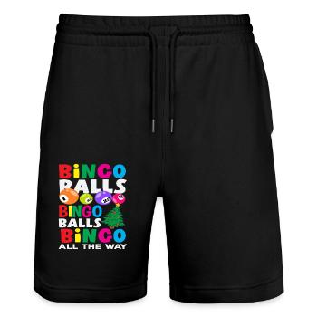 Boules de bingo Bingo tout le chemin amusant - Short de jogging bio TRAINER Stanley/Stella unisexe - noir - Devant - Nik (191cm) & Marisol (170cm)