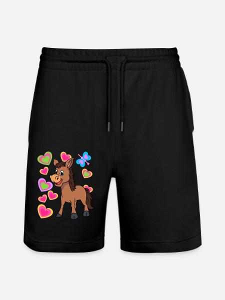 Esel Kinder Kind - Stanley/Stella Unisex Bio Joggingshorts Trainer  - Schwarz