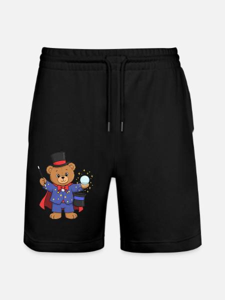 Teddy Bear Wizard - Stanley/Stella Trainer Unisex Organic Jogging Shorts - black
