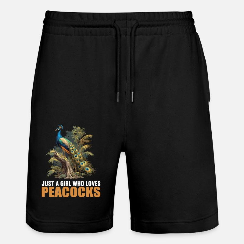 Peacocks Peacock - Stanley/Stella Trainer Unisex Organic Jogging Shorts - black