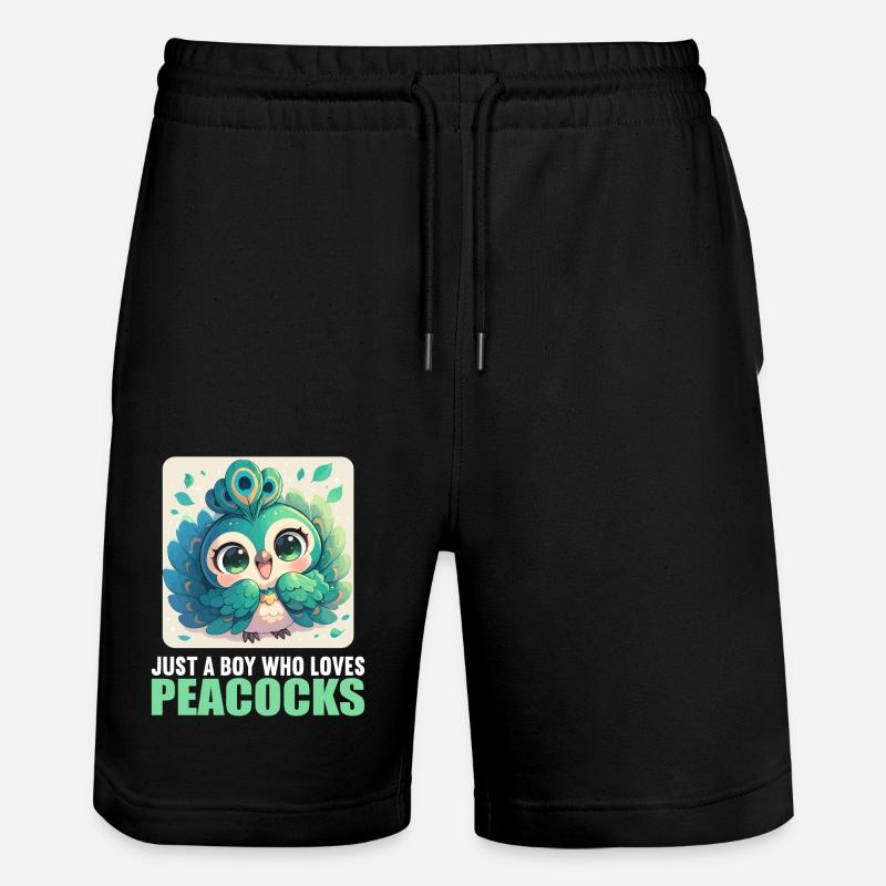 Pfaue Pfau - Stanley/Stella Unisex Bio Joggingshorts Trainer  - Schwarz