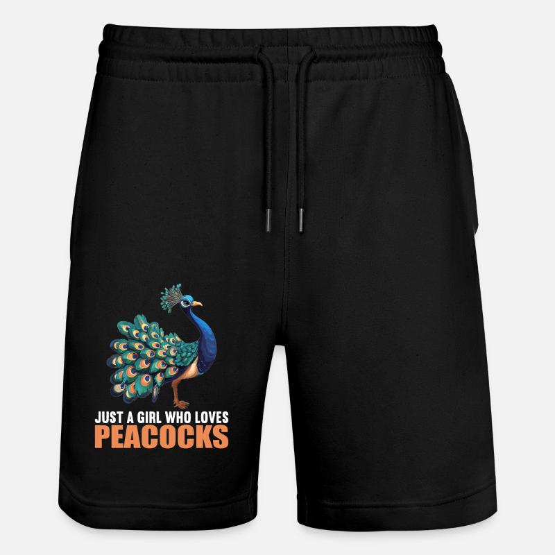 Peacocks Peacock - Stanley/Stella Trainer Unisex Organic Jogging Shorts - black