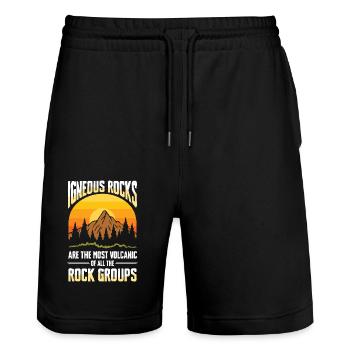 Igneous Rocks Are The Most Volcanic Of All - Stanley/Stella Unisex Bio Joggingshorts Trainer  - Schwarz - Vorne - Nik (191cm) & Marisol (170cm)