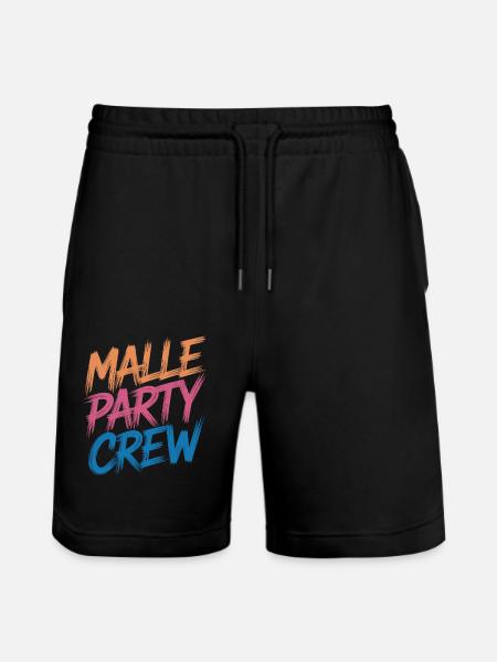 Malle Party Crew - Stanley/Stella Trainer Unisex Organic Jogging Shorts - black