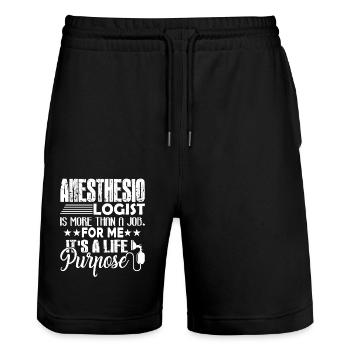 Anesthesiologist It's A Life Purpose - Stanley/Stella Trainer Unisex Organic Jogging Shorts - black - Front - Nik (191cm) & Marisol (170cm)