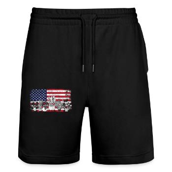 Plant Lover Gardening Monstera - Stanley/Stella Trainer Unisex Organic Jogging Shorts - black - Front - Nik (191cm) & Marisol (170cm)