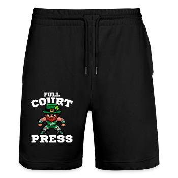 FULL COURT PRESS - BASKETBALL - Stanley/Stella Trainer Unisex Organic Jogging Shorts - black - Front - Nik (191cm) & Marisol (170cm)