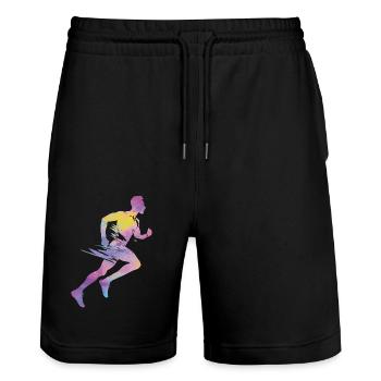 Sprinter Colorsplash Sprintender Sprint - Short de jogging bio TRAINER Stanley/Stella unisexe - noir - Devant - Nik (191cm) & Marisol (170cm)