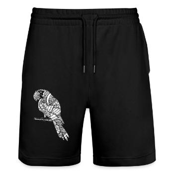 Parrot Parrot Floral Pattern - Stanley/Stella Trainer Unisex Organic Jogging Shorts - black - Front - Nik (191cm) & Marisol (170cm)