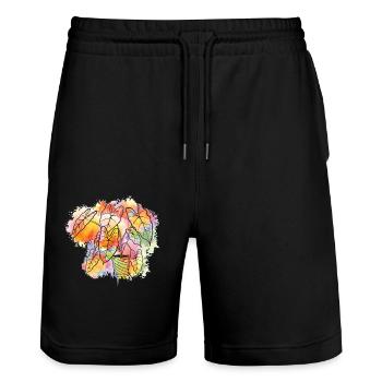 Plant Lover Gardening Watercolor - Stanley/Stella Trainer Unisex Organic Jogging Shorts - black - Front - Nik (191cm) & Marisol (170cm)