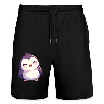 Pingouins Pingouin - Short de jogging bio TRAINER Stanley/Stella unisexe - noir - Devant - Nik (191cm) & Marisol (170cm)