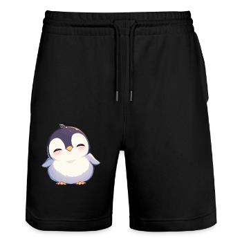 Pingouins Pingouin - Short de jogging bio TRAINER Stanley/Stella unisexe - noir - Devant - Nik (191cm) & Marisol (170cm)