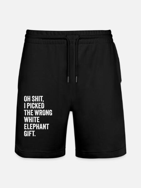 zły biały słoń prezent haha jak - Ekologiczne spodenki dresowe typu unisex Stanley/Stella Trainer  - czarny