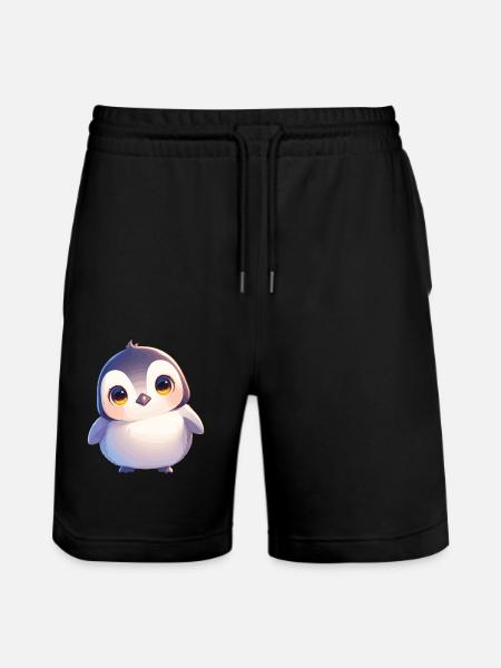 Penguins Penguin - Stanley/Stella Trainer Unisex Organic Jogging Shorts - black