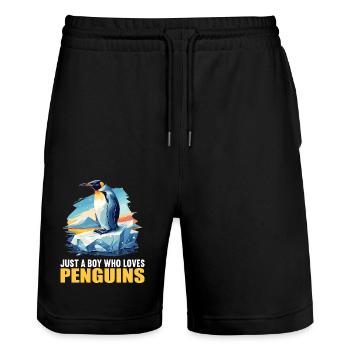 Pingouins Pingouin - Short de jogging bio TRAINER Stanley/Stella unisexe - noir - Devant - Nik (191cm) & Marisol (170cm)