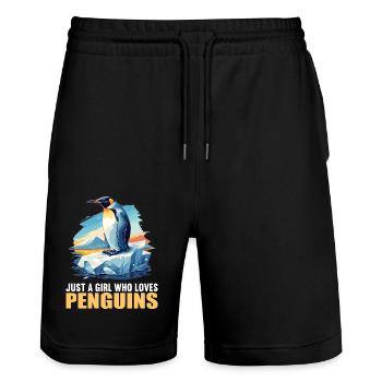 Pingouins Pingouin - Short de jogging bio TRAINER Stanley/Stella unisexe - noir - Devant - Nik (191cm) & Marisol (170cm)