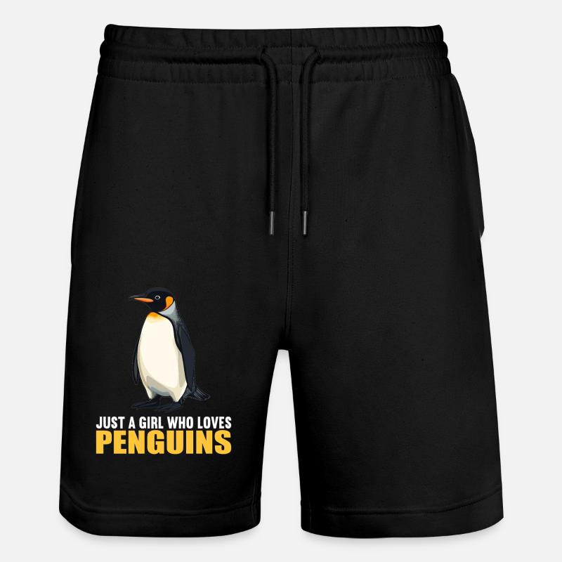 Penguins Penguin - Stanley/Stella Trainer Unisex Organic Jogging Shorts - black
