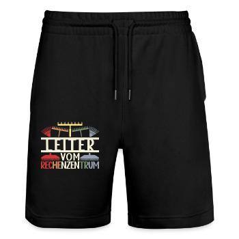 Leiter Vom Rechenzentrum Hobbygärtner Geschenk - Stanley/Stella Unisex Bio Joggingshorts Trainer  - Schwarz - Vorne - Nik (191cm) & Marisol (170cm)