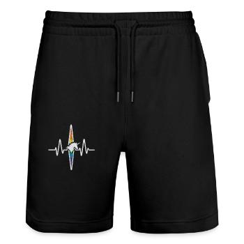 Licorne Heartbeat - Short de jogging bio TRAINER Stanley/Stella unisexe - noir - Devant - Nik (191cm) & Marisol (170cm)