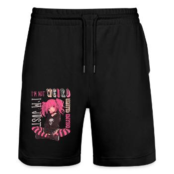 Limited Edition Anime Girl Pastel Goth Geschenk - Stanley/Stella Unisex Bio Joggingshorts Trainer  - Schwarz - Vorne - Nik (191cm) & Marisol (170cm)