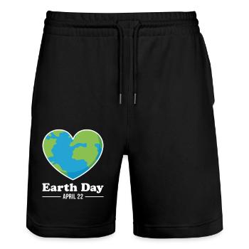 Tag der Erde 22. April - Stanley/Stella Unisex Bio Joggingshorts Trainer  - Schwarz - Vorne - Nik (191cm) & Marisol (170cm)