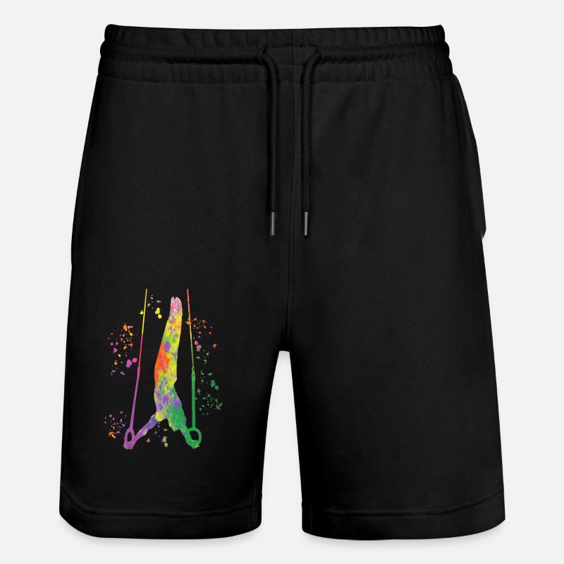 Kunstturner Ringe Kunstturnen - Stanley/Stella Unisex Bio Joggingshorts Trainer  - Schwarz
